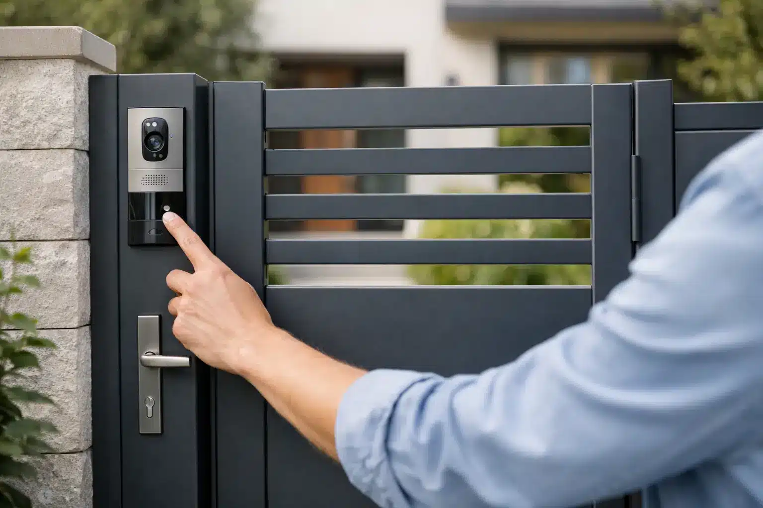A Pedestrian Gate with Intercom That Fits